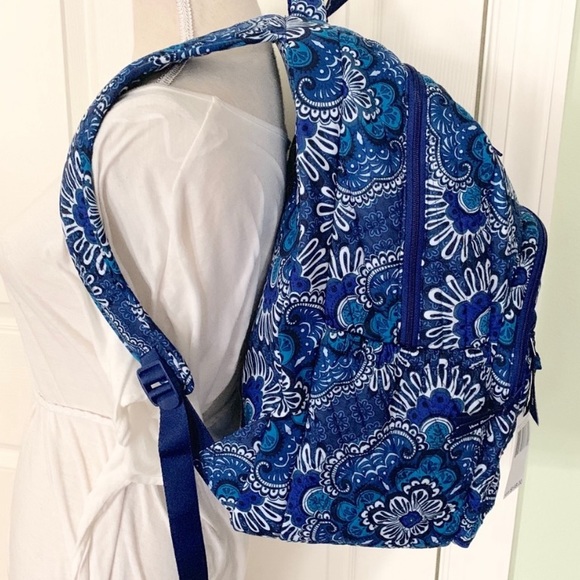 Vera Bradley essential backpack lunchbox blue set - Picture 6 of 8